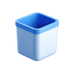 Poster - Clean Modern Minimalist 3D Transparent Trash Bin Icon with Subtle Blue Rim Design