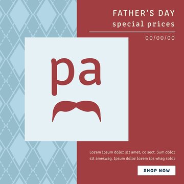 Text and mustache on greeting card