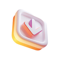 Poster - Transparent PNG Download Button Icon With Clean Design For Personal and Commercial Use in Vibrant Colors
