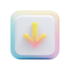 Poster - A Transparent PNG Icon Download Arrow Button 3D with a Clean and Vibrant Appearance to Use in Projects