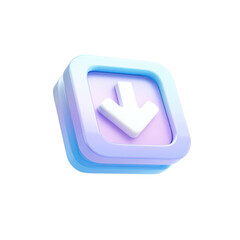 Poster - Transparent PNG Icon 3D Download Button Arrow Vibrant and Clean Design Element Available For Your Project or Presentation