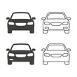 © fiqri - Modern Car Front View Icons – Vector Silhouette Set of Two Vehicles