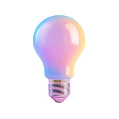 Poster - A Glowing Pastel Colored Light Bulb Icon with a Transparent Background Representing Innovation and New Ideas