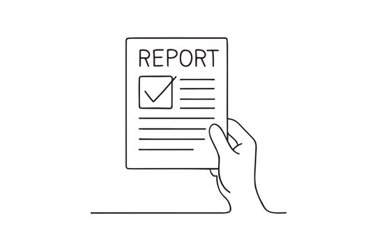 Report Sheet continuous one line drawing minimalism design