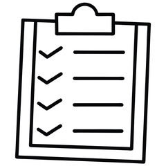 Leinwandbilder - clipboard with checklist business task checklist line art  Icon