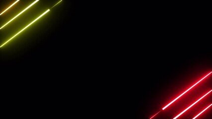Aufkleber - Neon lights lines. Reflective orange and red neon lights on dark background. Soft Light Flow Background With Bright Glowing Colorful Stripes.