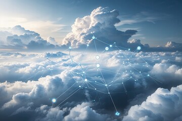 Poster - Bright Abstract Background for Modern Digital Communication and Cloud Connectivity