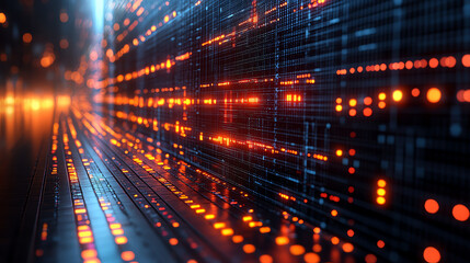 Poster - A stunning digital visualization showcasing vibrant light trails representing data flow and connectivity in a futuristic network.