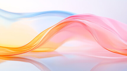 Poster - A vibrant and colorful wave pattern, blending soft hues of pink, blue, and orange, creating an ethereal and calming atmosphere.
