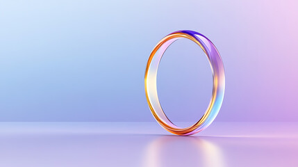 Poster - A vibrant, abstract ring showcases modern design with colorful gradients against a soft, pastel background.