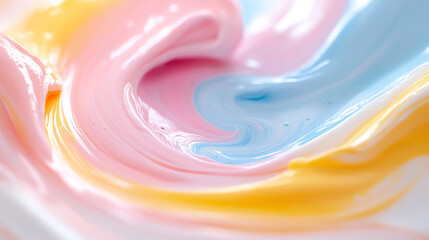 Aufkleber - A vibrant swirl of pastel colors, blending smoothly to create a visually dynamic composition, perfect for creative design projects.