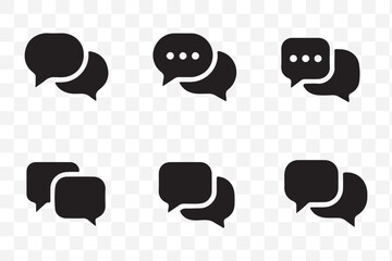Wall Mural - chat bubble set outline vector isolated on white background. chat icon.line chat icons for flat desi