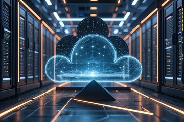 Poster - Futuristic Visualization of a Cloud Storage Network with Geometric Influences in a Cyber Technology Environment