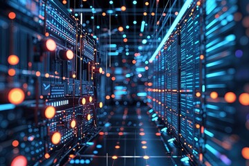 Poster - Futuristic Network Connectivity Background Design for High-Tech Applications