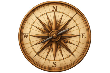 Poster - Classic compass rose indicating cardinal directions, ideal for travel, exploration, and adventure-themed projects