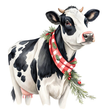 Full-body black and white Eid cow with symmetrical markings, shown in side profile with clear details and a clean, minimalistic appearance.
