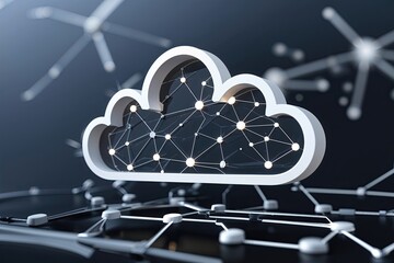 Poster - Modern Cloud Symbol with Agile Nodes for Advanced Technology Solutions