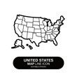 © Ifrat - United states map outline vector illustration editable stroke usa map icon america map graphic design
