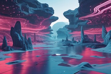 Poster - Futuristic Virtual Reality Backgrounds with Immersive Abstract Digital Art