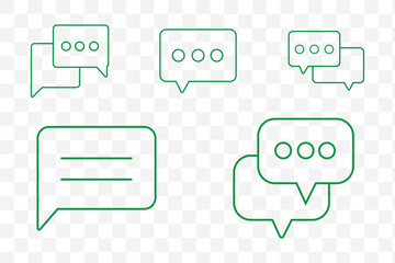Wall Mural - chat bubble set outline vector isolated on white background. chat icon.line chat icons for flat desi