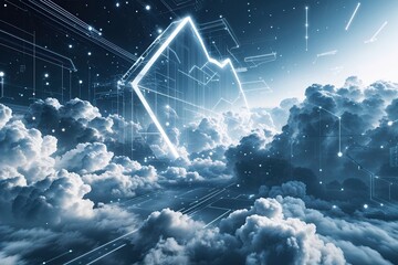 Poster - Futuristic Abstract Cloud Frameworks for Modern Business Communication Backgrounds
