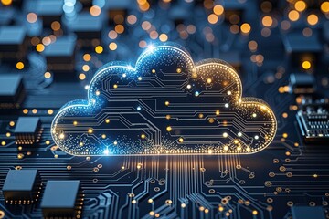 Poster - Innovative Cloud Design with Circuitry Representing Data Logistics and Digital Technology Experiences