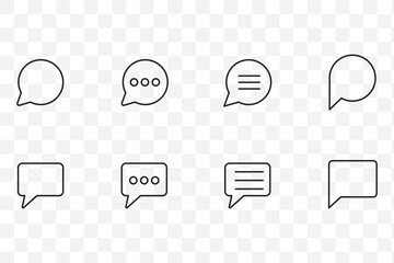 Wall Mural - chat bubble set outline vector isolated on white background. chat icon.line chat icons for flat desi