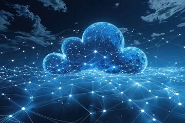 Poster - Vibrant Abstract Cloud Background Showcasing Contemporary Technology