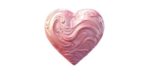 Poster - Swirled Pink Heart Sculpture. Symbol Of Love And Artistic Expression Isolated On Transparent Background