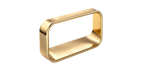 Poster - Golden Rectangular Metal Frame. Minimalist Design And Luxury Decor Element Isolated On Transparent Background