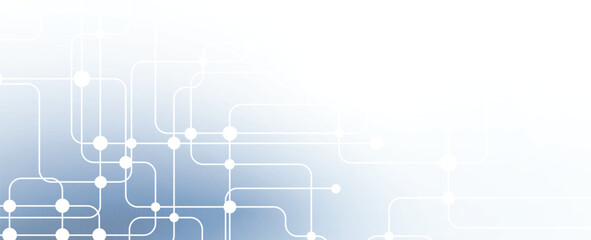 Poster - Abstract circuit technology concept connected lines and dots background