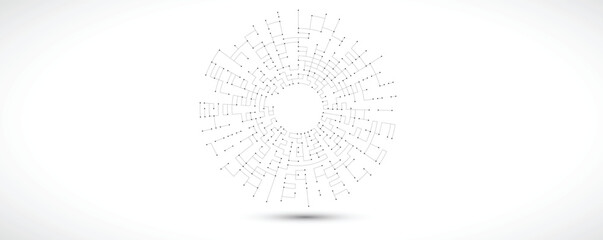 Aufkleber - Abstract circuit technology concept connected lines and dots background