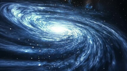 Poster - vibrant blue galaxy panorama showcases the splendor of cosmic space in a mesmerizing cosmic vista, b