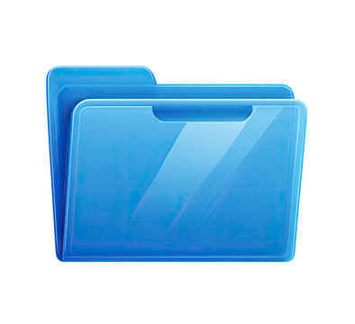 Blue Folder Icon Shiny and Modern Style Isolated on Transparent Background