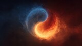 Yin and Yang cosmic fusion: A mesmerizing artistic display showcasing the harmonious interplay of opposing forces, symbolizing balance, unity, and the interconnectedness of all things.
