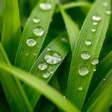 Close-up macro shot of vibrant green leaves