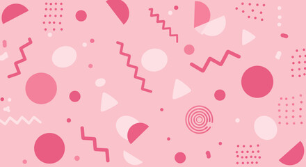 Poster - Abstract Background with Geometric Shapes in Shades of Pink Perfect for Web Design