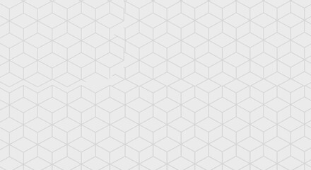 Poster - Abstract geometrical background with isometric cube outlines for modern design