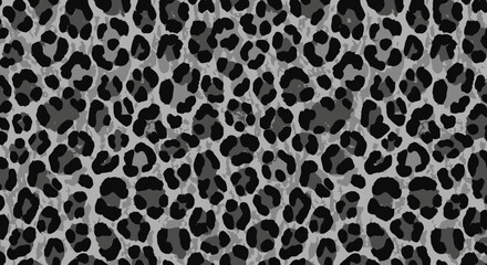 Poster - Monochrome Leopard Print Texture Seamless Pattern Design, Fashionable and Stylish Theme