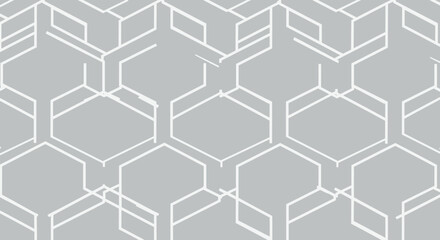 Poster - Seamless geometric pattern in grey and white for modern textile designs