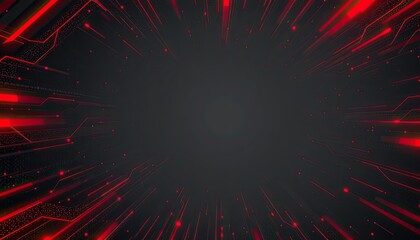 Fototapete - Abstract Red and Black Background with Dynamic Light Effects