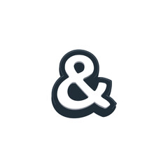 Poster - Ampersand symbol illustration displays graphic character on simple background