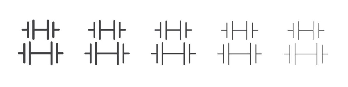 Dumbells icon outline ilustration vector symbol