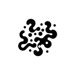 Poster - Abstract shapes connect flow within graphic backdrop simple design monochrome