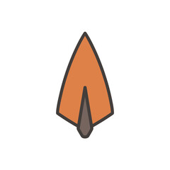 Poster - Arrowhead icon represents direction on clean background with geometric design graphic