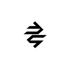 Poster - Abstract arrow shapes converge creating symmetry on white background symbol