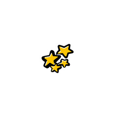 Poster - Golden stars cluster shine brightly against clean white backdrop illustration graphic