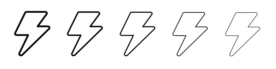 flash thunder power icon outline ilustration vector symbol