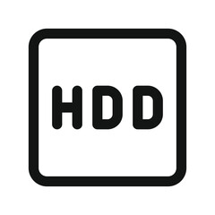 Poster - HDD UI icon, hard drive simple line user interface vector symbol