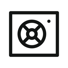 Poster - Computer power supply UI icon, pc power unit simple line user interface vector symbol